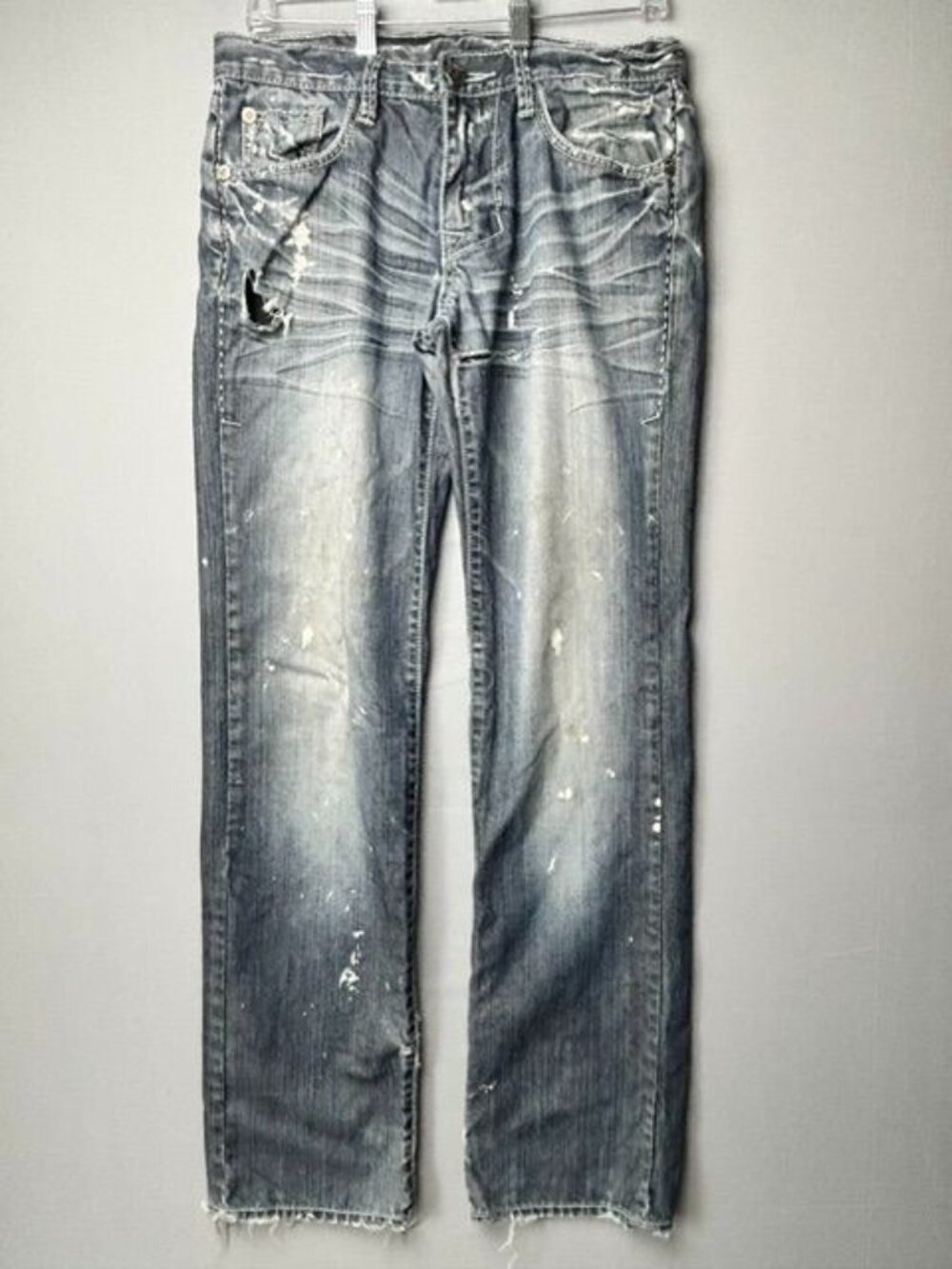 MEK Denim Jeans Men's 30 DistressedY2K Straight Leg Biker Moto Grunge